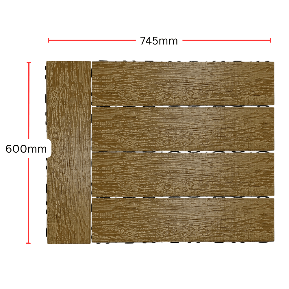 WPC Woodgrain Embossing Decking Tile - Natural - Price/Box (0.5 SQM ...
